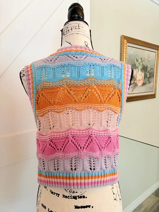 Zara Colorful Striped Knit Top - Picture 3 of 7